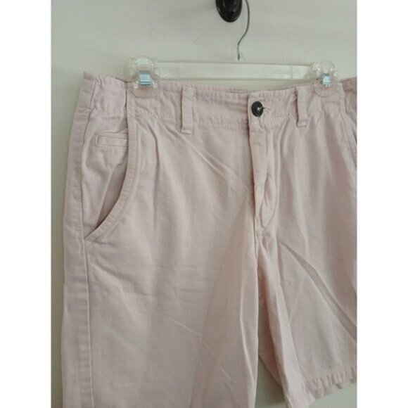 American Eagle 9" Shorts Mens 31 Chino Classic Fit Stretch Flat Front Pink Prep - Picture 2 of 5